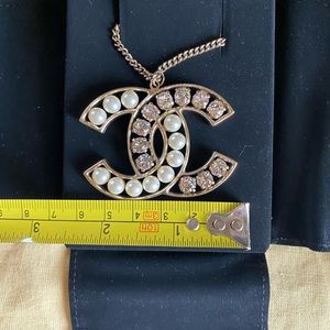 Chanel Crystal and Faux Pearl Pendant Necklace